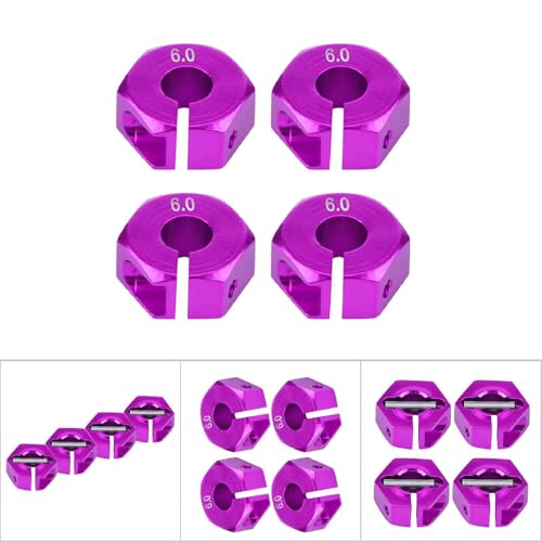 Rad-Sechskant-Adapter, 12mm Universal-Rad-Sechskant-Adapter für HSP 1/10 RC Auto(6 mm / 0,24 Zoll- Lila)