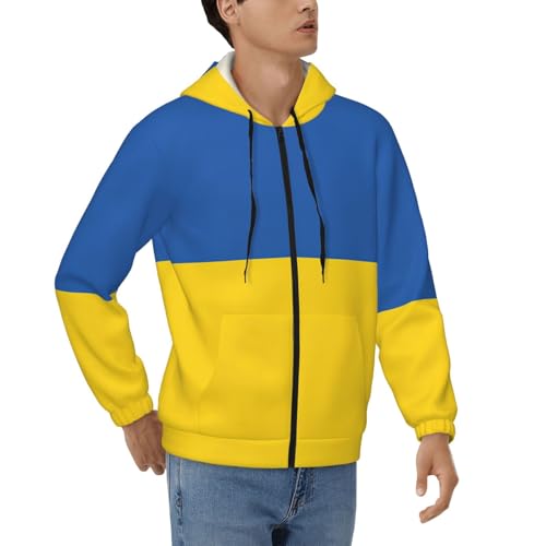 Sweat zippé Ukraine homme en polyester doux idéal pour vos loisirs et sorties