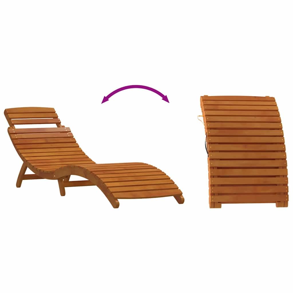 vidaXL Transat avec Coussin 2 pcs Taupe Bois d'Acacia Massif, Salon de Jardin et terrasse, transat Moderne rectangulaire, Fauteuil Chic pour se détendre en extérieur