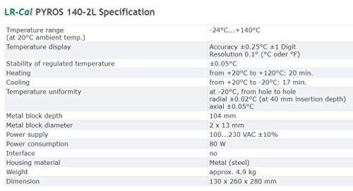 PYROS-140-2L Compact Dry Block Temperature Calibrator -24°C to +140°C