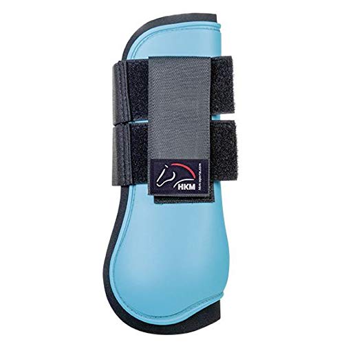Guêtres antérieurs HKM Aqua Noir équipement cheval Pur-sang