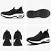 STQ Slip Resistant Shoes for Women Work Orthopedic Walking Shoes Women Tennis Shoes Arch Support Hypersoft Sneakers Black White 6