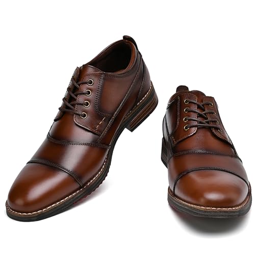 Men's Dress Cap Toe Wingtip Brogue Oxford Leather Formal Shoes for Business and Derby Occasions4
