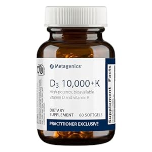 Metagenics D3 10,000 + K – for Immune Support, Bone Health & Heart Health* – Vitamin D with MK-7 (Vitamin K2) – Non-GMO – Gluten-Free – 60 Softgels