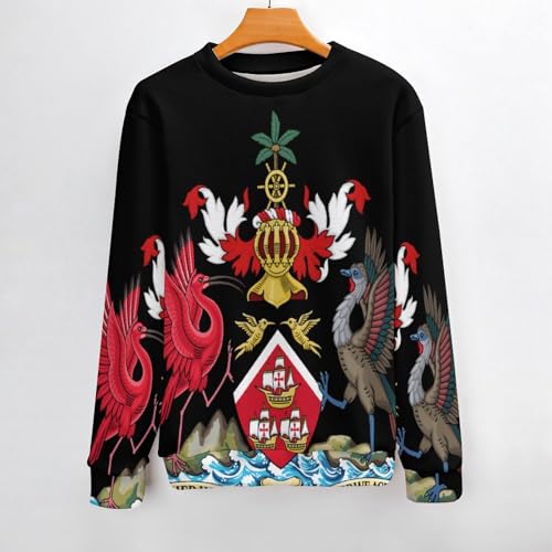 Trinidad and Tobago Flag Sweater Long Sleeve Crew Neck Knitted Casual Pullover Sweater3