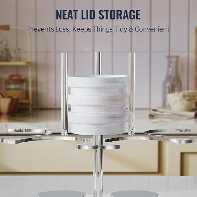 NiHome Rotating Clear Acrylic Water Bottle Organizer Rack, 360¡ã Rotatable Cup Holder, Multi-Size Compatible with Stanley 40oz & More, Durable Transparent Material, Anti-Slip Pad, Lid Storage Feature