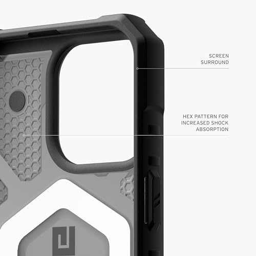 Image of URBAN ARMOR GEAR UAG Case [Updated Version] Compatible with iPhone 15 Pro Max Case 6.7 inch Pathfinder Clear Ash /Black Built-in Magnet Compatible with MagSafe Charging Rugged Transparent Protective Cover