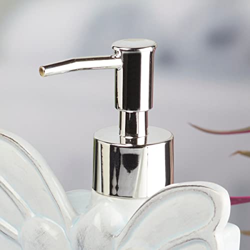 Image of Kookee Ceramic Soap Dispenser with Pump for Kitchen, Bathroom, & Wash Basin, Designer Refillable for Liquid Handwash, Shampoo & Lotion, Leakproof, Set of 1 (7682)