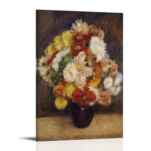 Impression sur toile Renoir Bouquet de chrysanthèmes finition musée