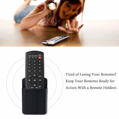 FIBOUND Pack de 3 Soportes Autoadhesivos - Organizador para Mandos a Distancia y Bolígrafos, Diseño de Pared para Salón TV y Zona de Estudio - Ahorrador de Espacio Multiusos (Negro) - imagen 5