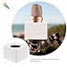 Tinksky Microphone Flag Station Logo ABS Portable Square Cube Shaped Interview Mic for Interview KTV Reporter Host (White)