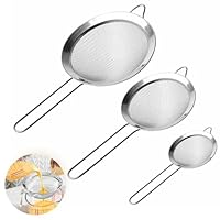 Küchensieb, 3 Stück Sieb Set 8/10/12 Cm Küchensieb Edelstahl Kleines Sieb 304 Edelstahl Feinmaschig Küchensieb Sieb Edelstahl Sieb Küche Für Quinoa, Siebenr, Gemüse, Obst, Tee, Puderzucker