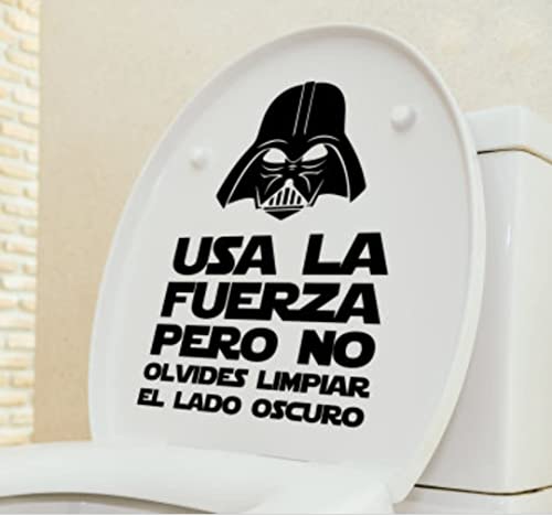 Vinilo, pegatina decorativo para WC y baño frase Lado Oscuro