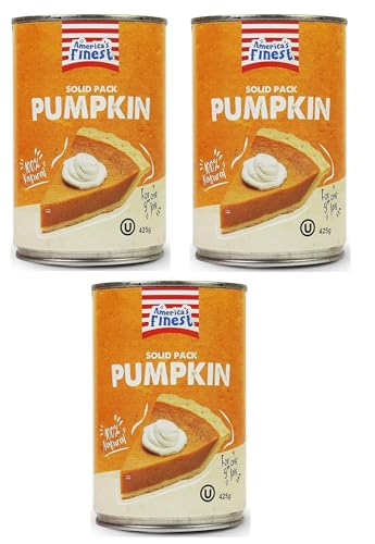 Americas Finest | Pack of 3 | Pumpkin Puree - 100% Pure Pumpkin - 425g Tin | Tinned Pumpkin