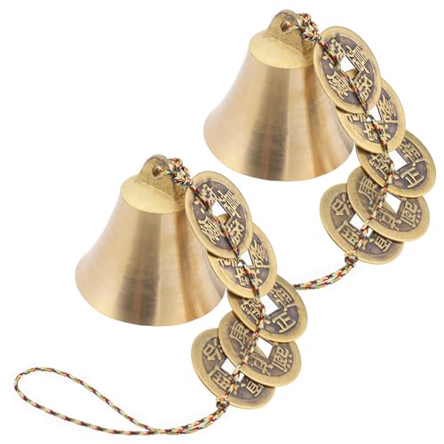 2 PCS Hanging Bells for Door, Feng Shui Coins, Chinese...