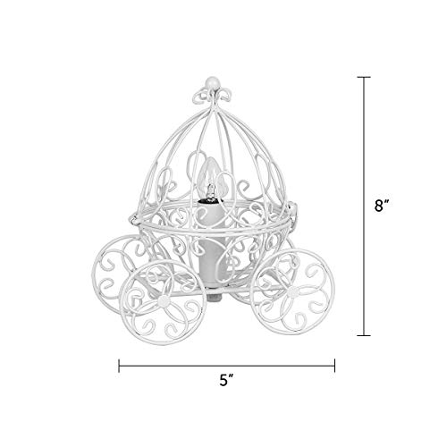 Grandview Gallery Princess Table Lamp - Pretty Carriage Lamp For Little Girls Fairy Tale Or Cinderella Themed Bedroom, Matte Snowy White #TOP5