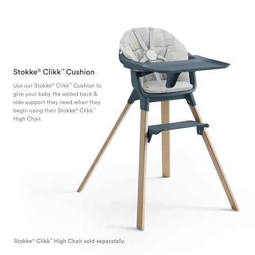 Stokke Clikk Cushion, Nordic Grey - Compatible with Stokke Clikk High Chair - Provides Support for Babies - Made with Organic Cotton - Reversible & Machine Washable - Best for Ages 6-36 Months3