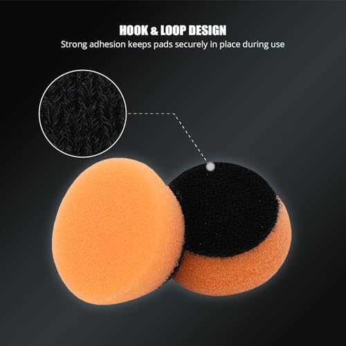 Image of SPTA PRO Orange Heavy-Cut Mini Polishing Foam Pad, 10Pcs 1.3inch /32mm Sponge Polishing Buffing Pads, Car Foam Detail Polishing Pad Kit for Car Detail Polishing, Small Area Polishing -FF101-10