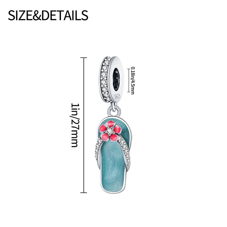 Travel Holiday 925 Sterling Silver Charms for Bracelets and Necklace Dangle Pendants Airplane Passport Globe Slippers Bead Jewelry Present for Women Family Friends4