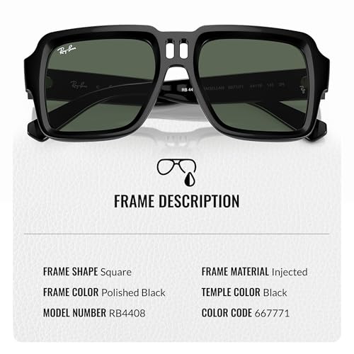 Ray-Ban RB4408 MAGELLAN BIO-BASED Square Shaped Sunglasses for Men & Women with Official RAYBAN Eyewear Kit3