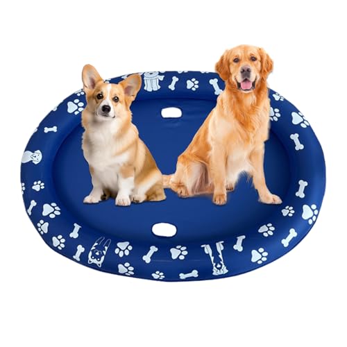 Bañera para perro, flotador de piscina para perro, antideslizante, plegable, accesorio para kayak, balsa para cachorros, piscina, río, tubo, lago, día de playa, playa, patio trasero