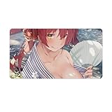 VTuber マリン 船長 マリリン 浴衣 美少女マウスパッド 滑り止め キーボードパッド 大型マウスマット オフィス デスクパット 超大型 ゲーム 仕事用 滑り止め40X75cm