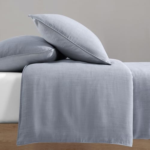 Calvin Klein - QueenDuvet Cover Set, Reversible Tencel Bedding with Matching Shams, Oeko-Tex Certified (Slate Blue, Queen)