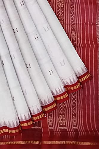 Image of Odisha Sambalpuri Handloom Ikat Women's Cotton Saree, Odisha Handloom Handmade Pure Cotton Khandua Saree, Ikkat Orissa Traditional Handloom Saree Without Blouse