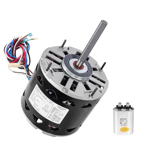 Image of CNMXIAN DL1056 Blower Motor 1/2 HP 1075 RPM 3 Speed 115V 8A 48 Frame Sleeve Bearing, Compatible with A.O.Smith DL1056 GE 3587 Fasco D701 Emerson Century Dayton(Includes Capacitor)