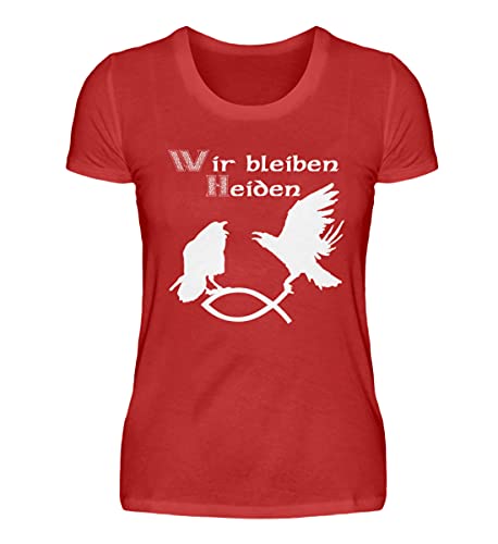 T-Shirt pour Femme Rouge Hugin & Munin en Taille XL Coupe Confortable