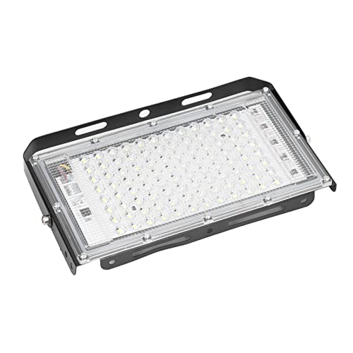 Keenso Foco de Inundación LED de 100 W, Superbrillante, 10000 Luminoso, Blanco Frío, IP66, Luz Impermeable para Patios, Jardines, Almacenes, Granjas, Material de Hierro