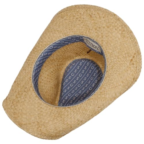 Chapeau Stetson paille de raphia Fair Oaks de finition artisanale en cuir
