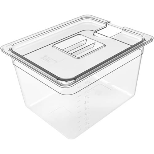 MYJYG 低温調理器 ケース 容器 スリーブカ 低温調理用フードコンテナ コンテナ 収納 透明 低温調理器専用 フードコンテナー 角型フードコンテナー 大容量 リッド 低温調理器具 容器 (6L)