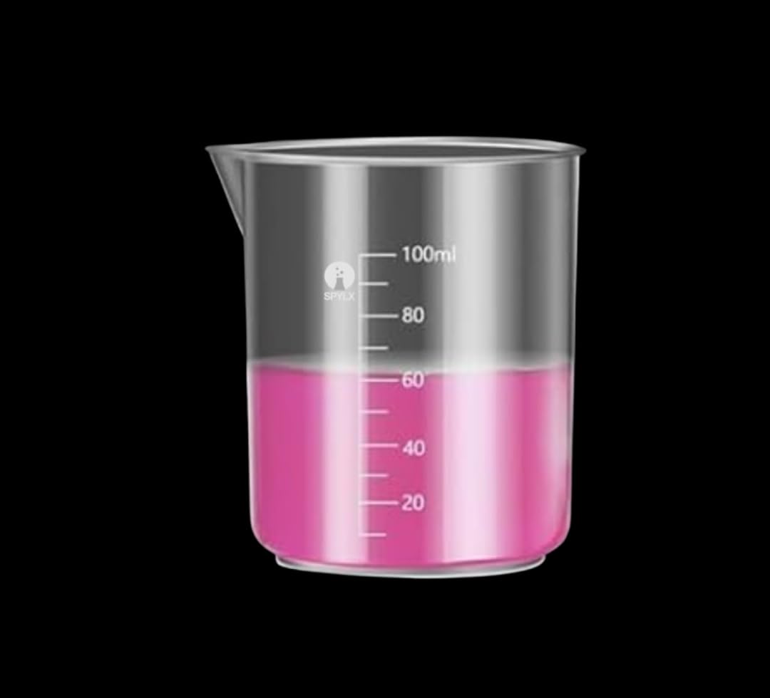 SPYLX Plastic Measuring Cups Graduated Epoxy Resin Mixing Cups, Small Beaker, Plastic Measuring Cup for Epoxy Resin, Paint, Art Craft, Soap Candle Tumbler Making (1, 100ml)