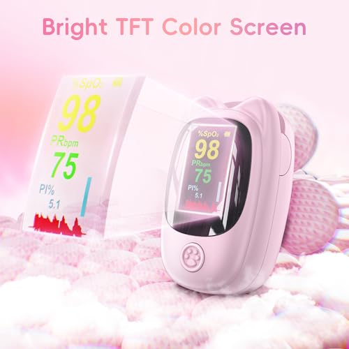 Ankiuni 321 Pulse Oximeter For Kids, Cute 4 Color Tft Display Rechargeable Children Oxygen Monitor Fingertip thumb #3