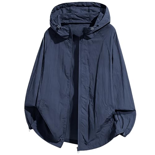 [ANGJ] ラッシュガード メンズ 【UVカット＆UPF50+】薄手 長袖 パーカー 軽量 涼しい 冷感 トップス 日焼け止め 水着 紫外線対策 速乾通気性 海 アウター 無地 おしゃれ 春夏秋用の商品画像（Amazon）