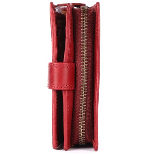 Protección RFID en cartera pequeña mujer Benthill de cuero rojo 4
