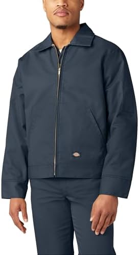 Dickies ジャケット Dickies Jaqueta masculina Eisenhower com zíper frontal, Azul