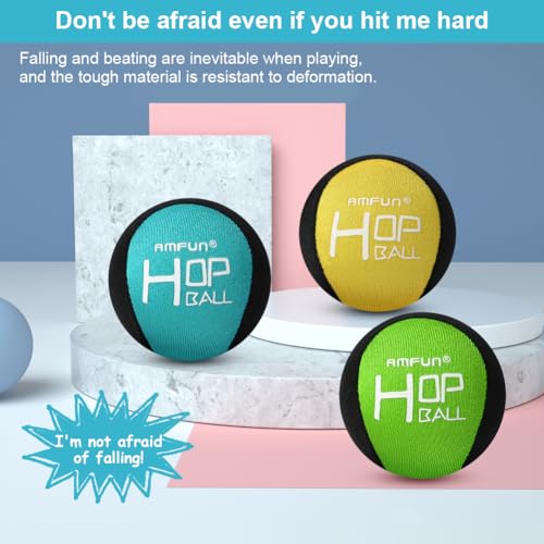 AMFUN 3 Stück Wasserball, Wasserhüpfball, Schnelltrocknender Lycra-Bezug Ball, Für Jugendliche und Erwachsene (Blau + Gelb + Grün)