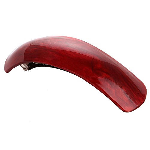 LONEEDY Beautiful Lines Simple Retro Classic Large Barrettes Hair Pins, Exquisite Hair Clips For Women (Red)