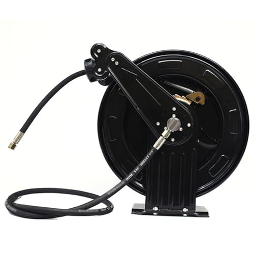Auto-Retractable Pressure Washer Hose Reel, Pressure Washer Hose Reel with Hose, Card Position, for Watering Car Washing Pet Showers and Floor Cleaning