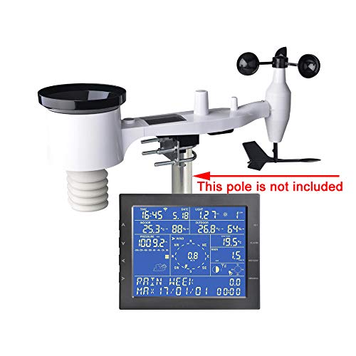 ZJH Wifi Wireless Weather Meter Indoor And Outdoor Temperature And Humidity Rain Gauge Wind Direction Wind Speed Light Intensity Ultraviolet