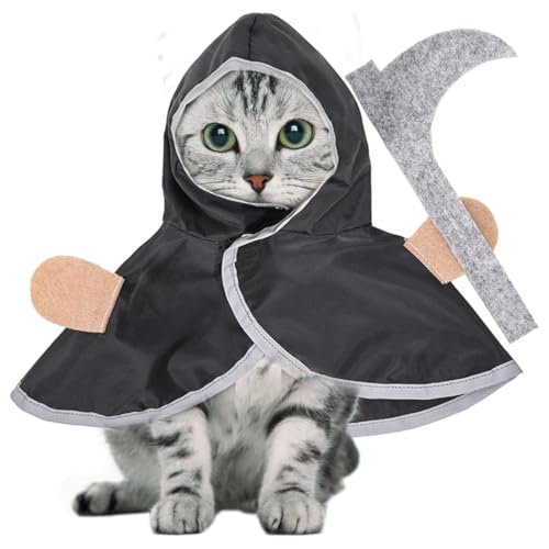 Halloween Animali Domestici Costumi, Mantello triste Mietitore per Cani gatti di Halloween, Cani Gatti Vestiti Festa Halloween Cosplay, Pet Cape Pet Dress Up, Abbigliamento per Animali Halloween