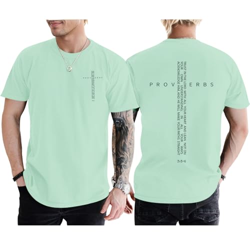 Image of Christian Shirts for Men Vintage Religious Cross Bible Verse T-Shirt Jesus Faith Tshirt Inspirational Graphic Tees