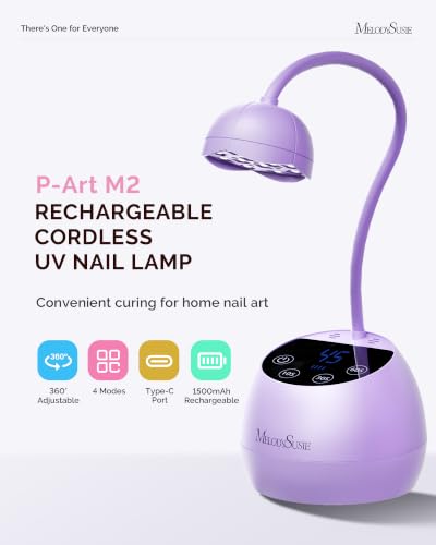 Image of MelodySusie Gooseneck Cordless UV Nail Lamp P-ArtM2 Light for Nail Tips