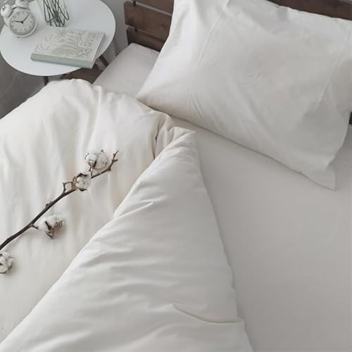 『シングル3点セット』綿100%ブロード布団カバー 掛け敷まくらカバー キナリ PU-SET S