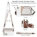 BOSTANTEN Crossbody Bags for Women Leather Cell Phone Purse Shoulder Handbags with Wide Strap Beige with Brown