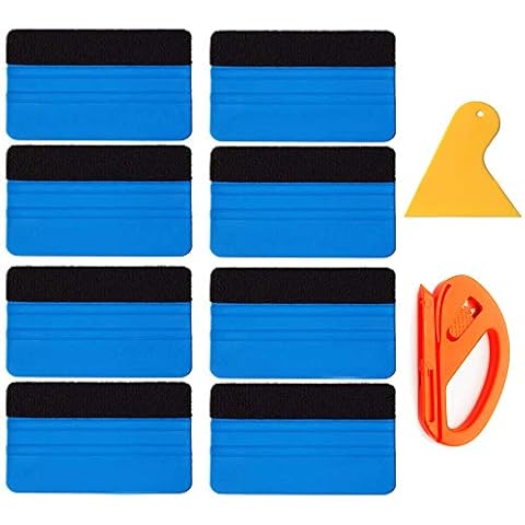 8 Pack Felt Squeegee Wrapping Tool, 4'' Inch Premium Scratch-Proof Decal Vinyl Wrap Squeegee Handy Tools for Vinyl Installation, Scrap Booking, Wall Decals Cover