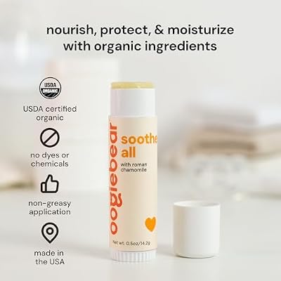 oogiebear Nose to Toe Baby Body Balm, USDA Organic Gentle Moisturizer with Olive Oil & Coconut Oil, for Babies 3 Months & Older, 0.5 Oz Balm