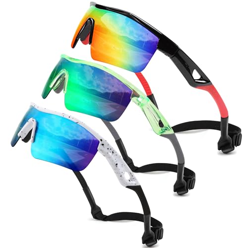Image of FEISEDY Kids Polarized Sports Sunglasses, TR90 UV400 Baseball Cycling